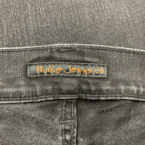 NUDIE JEANS Size 34 Black Washed Cotton Zip Fly Jeans