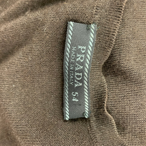 PRADA Size 44 Brown Cashmere / Silk V-Neck Pullover