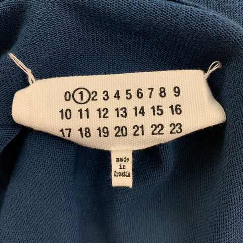 MAISON MARGIELA Size M Navy Jersey Off-Shoulder Cardigan