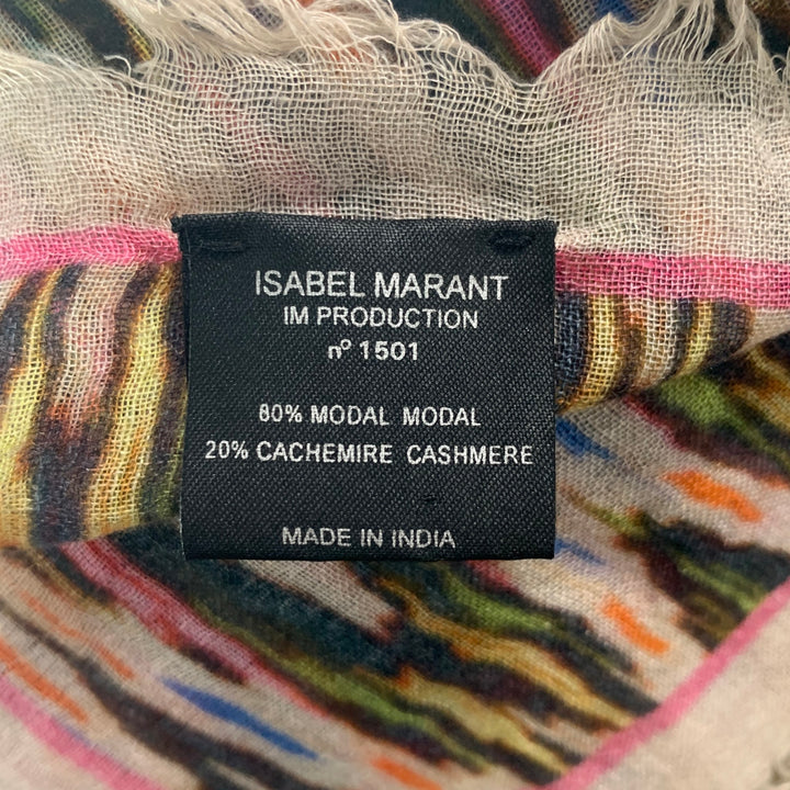 ISABEL MARANT Multi-Color Abstract Modal Cashmere Scarf
