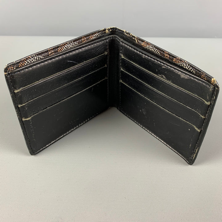 90's GOYARD Black White Monogram Leather JFK Wallet