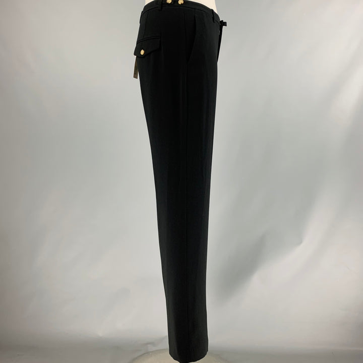 VINCE Size 12 Black Triacetate Blend Zip Fly Dress Pants