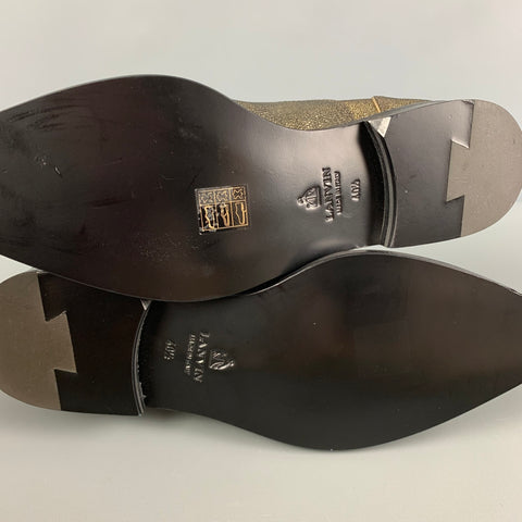 LANVIN Size 7.5 Gold Metallic Leather Lace Up Shoes