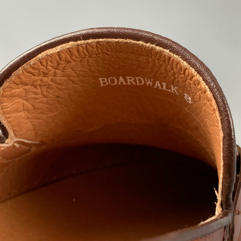 COLLECTION Size 8 Brown White Leather Boat Shoe Loafers