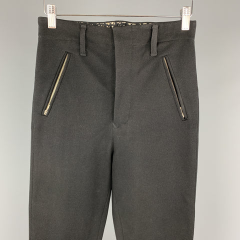 JEAN PAUL GAULTIER Size 30 x 32 Black Solid Wool Dress Pants