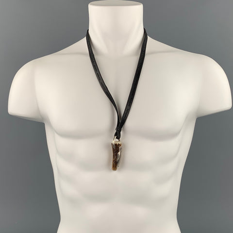 YVES SAINT LAURENT Rive Gauche by Tom Ford Spring 2004 Black Leather Horn Necklace