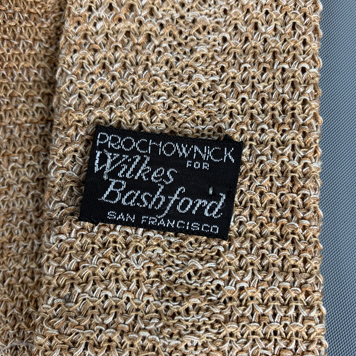 Vintage WILKES BASHFORD Khaki Knitted Silk Tie
