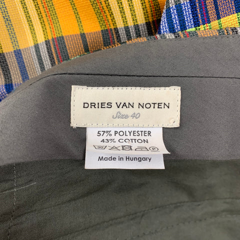 DRIES VAN NOTAN Pantalón de vestir jacquard de algodón y poliéster multicolor Talla 8