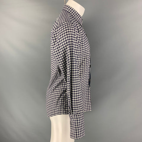 DRIES VAN NOTEN  Size S White Navy Red Checkered Cotton Jacket