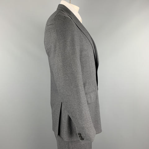 LARDINI Size 42 Dark Gray Wool Blend  Notch Lapel Suit