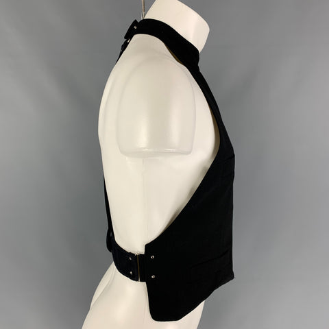 Vintage JEAN PAUL GAULTIER Talla 38 Chaleco negro con espalda abierta