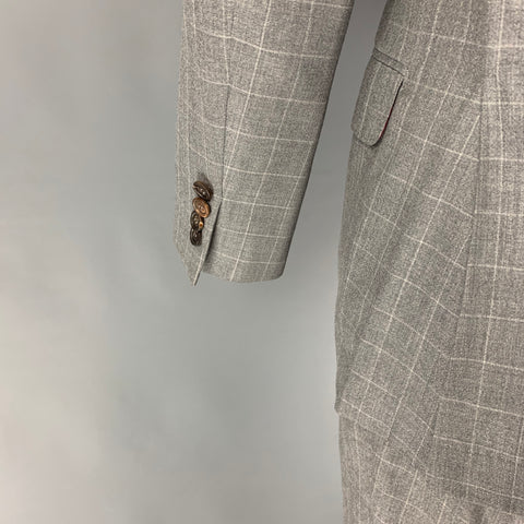 BRUNELLO CUCINELLI Size 38 Gray Window Pane Lana Wool Silk Suit