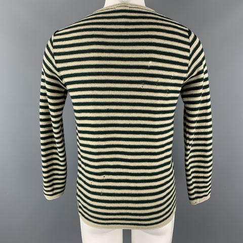 WHY NOT BRAND Size S Taupe Stripe Cotton / Acrylic Boat Neck Pullover Sweater