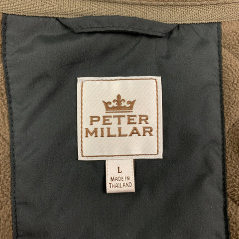 PETER MILLAR Size L Black Quilted Polyester Full Zip Jacket