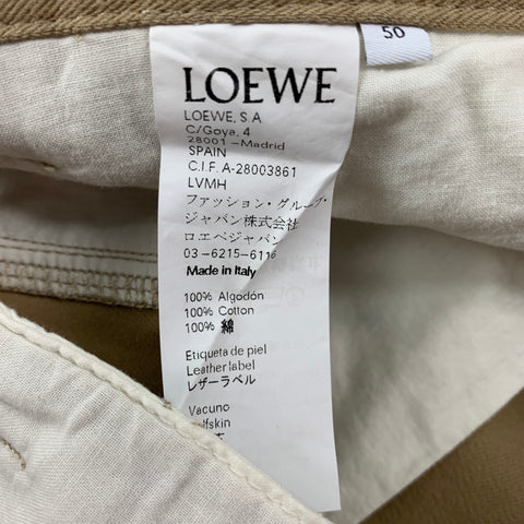 LOEWE Size 34 Khaki Cotton Button Fly Casual Pants