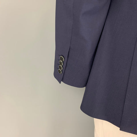 ROBERT GRAHAM Size 46 Navy Wool Single Breasted Sport Coat