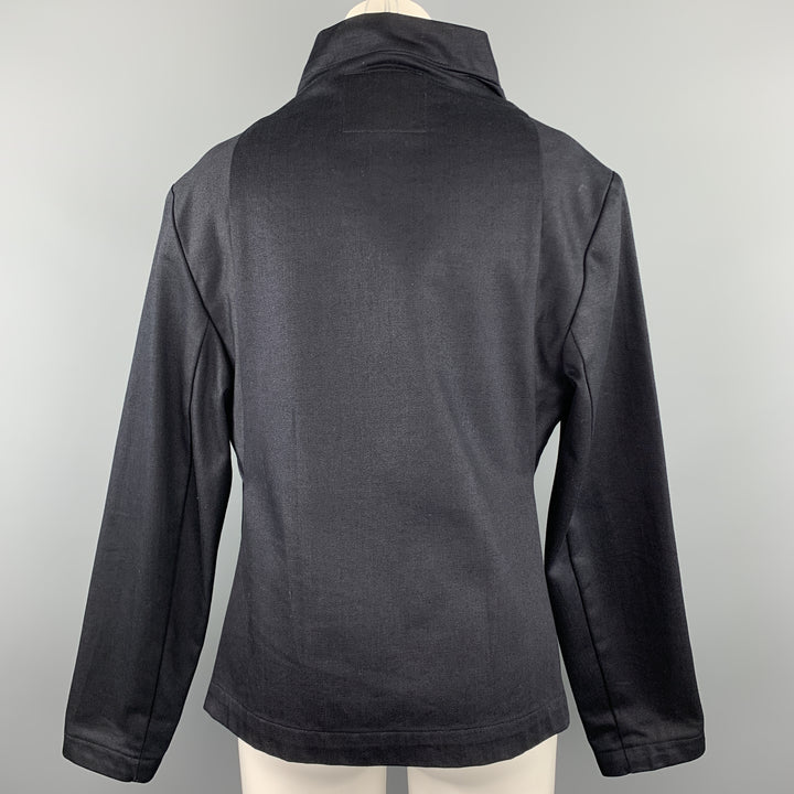 HARPUTS Size M Navy Cotton Asymmetrical SQUARE Jacket