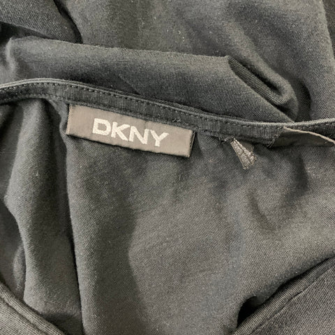 DKNY Camiseta de manga corta de algodón liso negra talla M