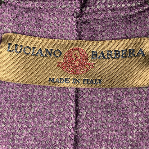 LUCIANO BARBERA Purple Grey Wool Tie