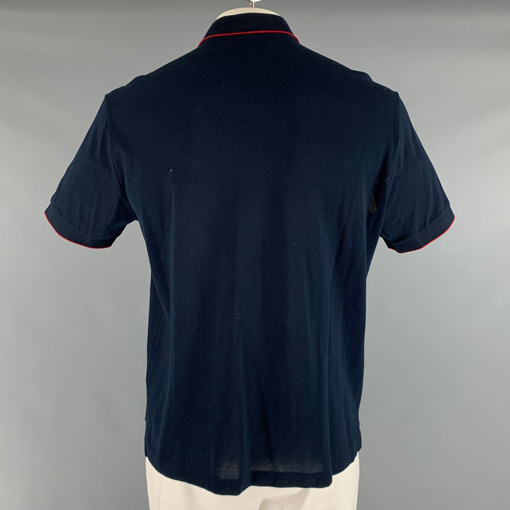 BURBERRY LONDON Size XL Navy Red Contrast Trim Short Sleeve Polo