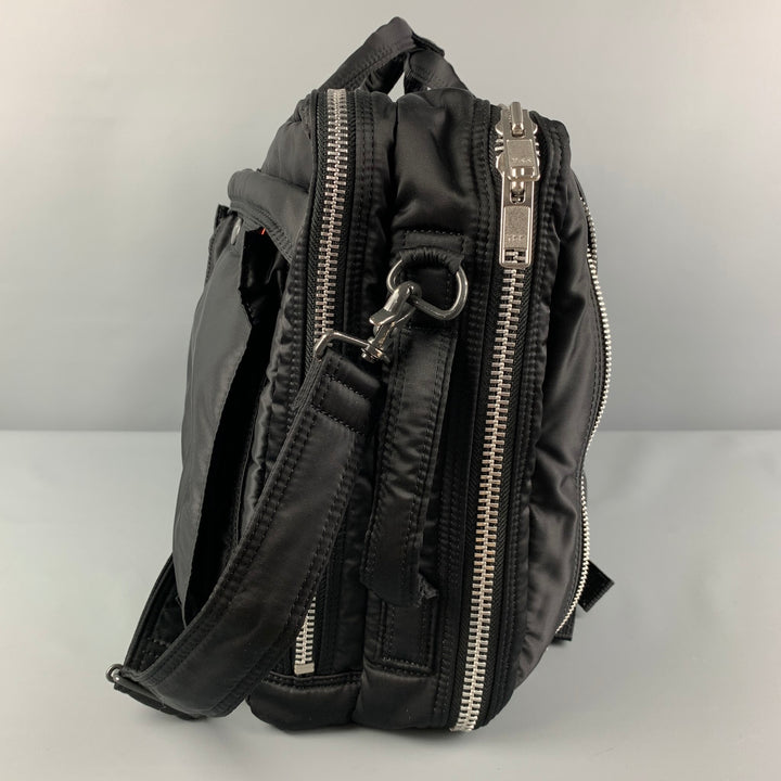 PORTER Black Nylon Messenger Backpack