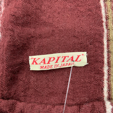 KAPITAL Brown & Black Embroidered Wool Scarf