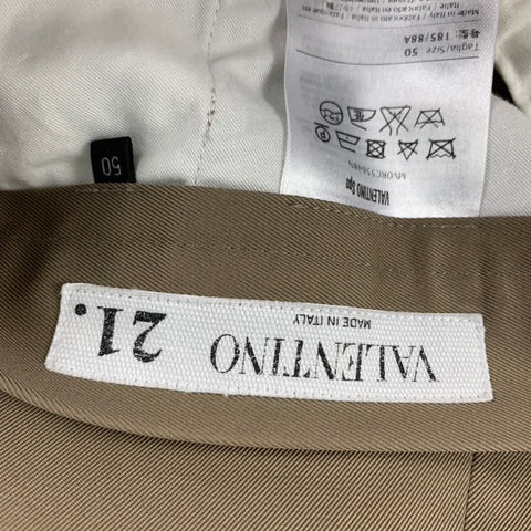 VALENTINO Size 34 Khaki Studded Cotton Zip Fly Dress Pants