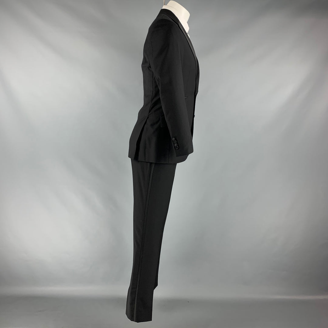 TREND Size 38 Black Wool Single breasted Tuxedo