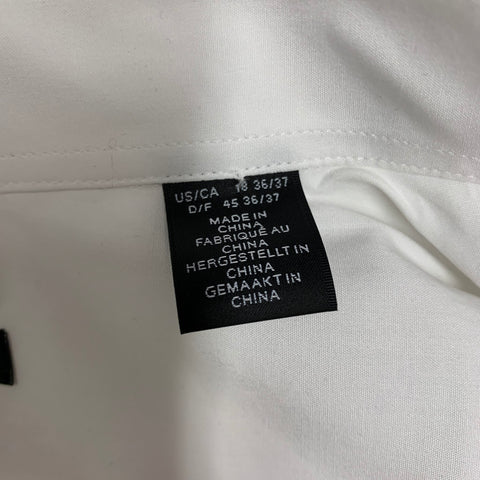 SAKS FIFTH AVENUE Size XXL White Solid Cotton Button Up Long Sleeve Shirt