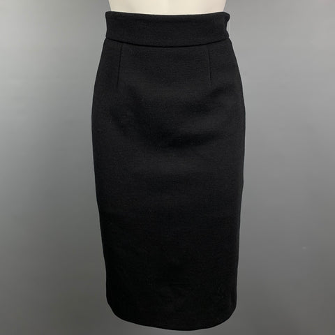 BARNEY'S NEW YORK Taille 4 Jupe en laine texturée en jersey noir