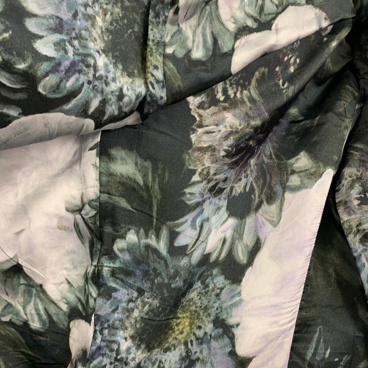 ALEXANDER MCQUEEN FW 16 Size 42 Burgundy Silver Print Viscose Sport Coat