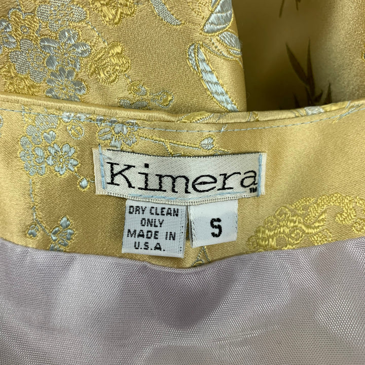 KIMERA Size S Yellow Silk Chinoiserie Skirt