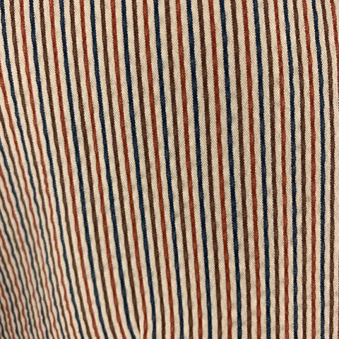 COAT Size 40 Beige & Red Blue Striped Seersucker Notch Lapel Sport Coat