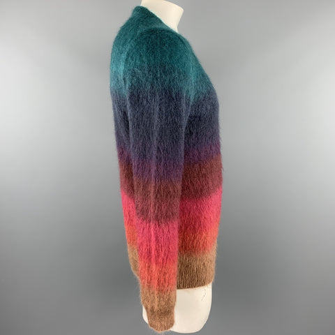 PAUL SMITH Size L Multi-Color Textured Mohair Blend Crew-Neck Sweater