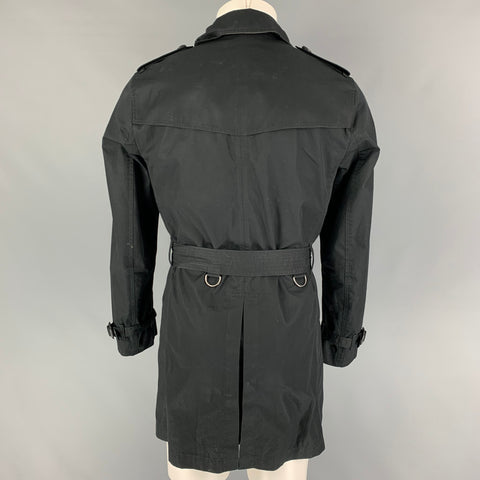 BURBERRY BRIT Size S Black Cotton Belted Trenchcoat
