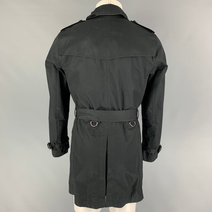 BURBERRY BRIT Size S Black Cotton Belted Trenchcoat