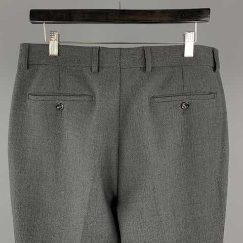 ENZO CECI Size 34 Dark Gray Cotton Front Tab Dress Pants