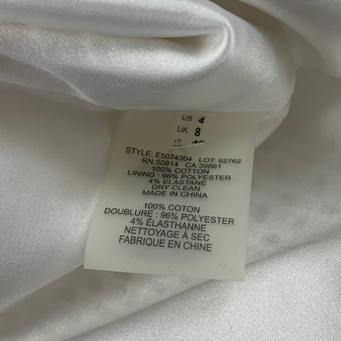 ELIE TAHARI Size 4 White Cotton Skirt