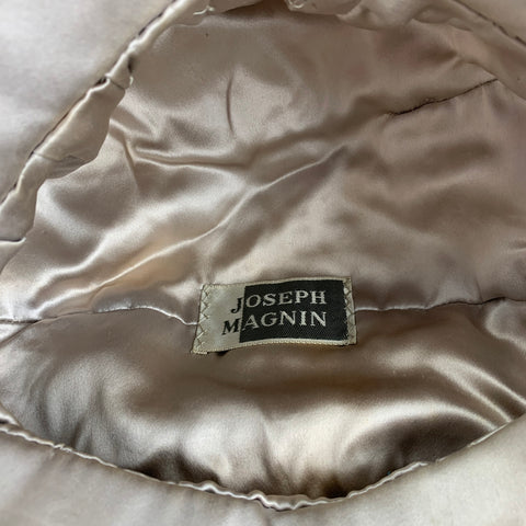 Vintage JOSEPH MAGNIN Grey Mink Fur Silk Hat