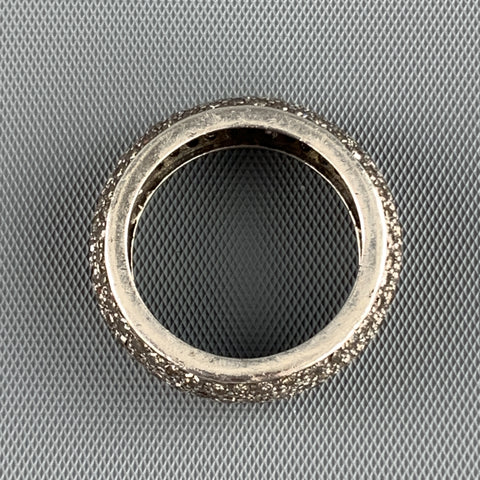 RENEE SHEPPARD sz 6.5 Sterling Silver Pave Diamond Encrusted Band Ring