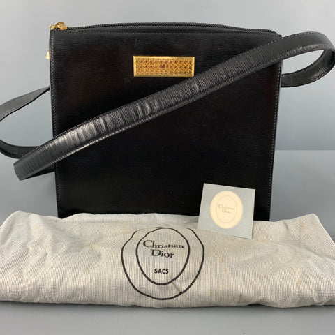 CHRISTIAN DIOR Black Leather Cross Body Handbag