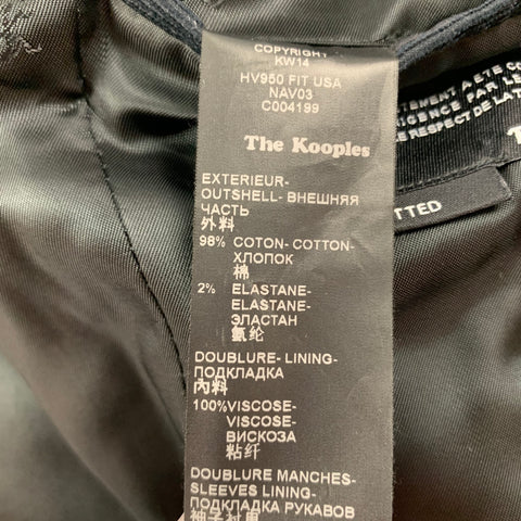 THE KOOPLES Size 34 Navy Corduroy Cotton Sport Coat