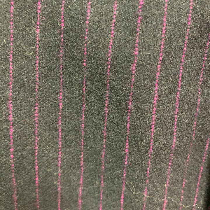 MIU MIU Size 36 Black Pink Pinstripe Wool Blend Flat Front Dress Pants