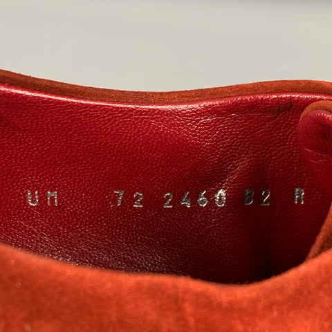 SALVATORE FERRAGAMO Size 9 Red Brown Leather Suede Cap Toe Laces