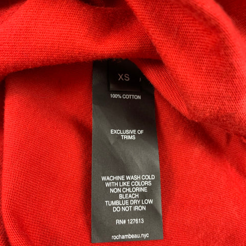 ROCHAMBEAU Taille XS T-shirt Coton Logo Marbré Rouge