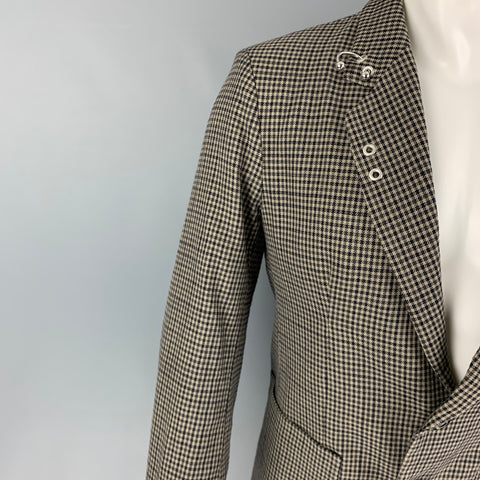 FAITH CONNEXION Size XS Brown Taupe Houndstooth Cotton Jacket