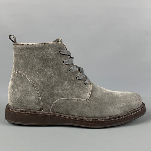 JOHN VARVATOS Size 8 Grey Suede Lace Up Brooklyn Boots