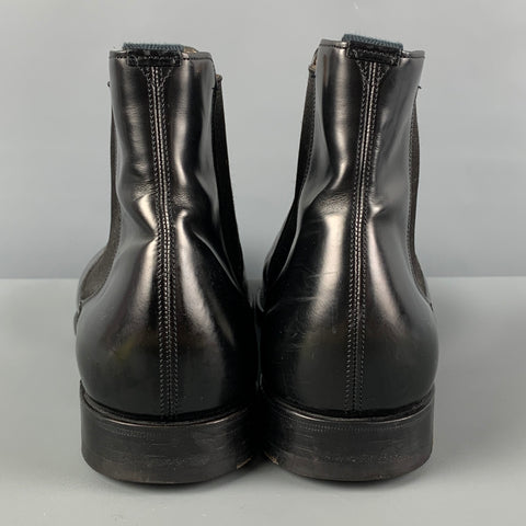 CHURCH'S Size 12 Black Leather Pull On Boots
