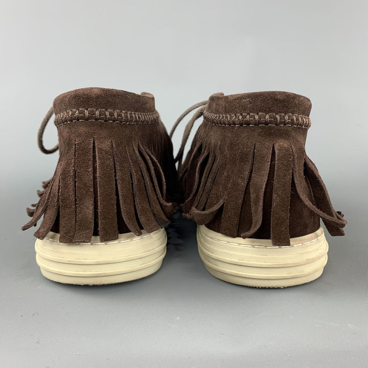 GUCCI Talla EE. UU. 8 Zapatillas de deporte con bota sólida marrón