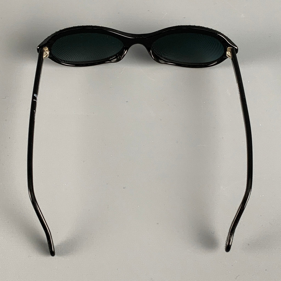 FRANCIS KLEIN Black Acetate Rhinestones Sunglasses